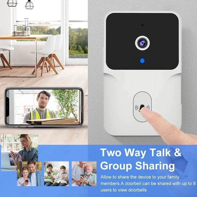 Doorbell With Camera Video Doorman Wireless Wi-Fi HD Smart Home See By Mobile Phone-Rechargeable